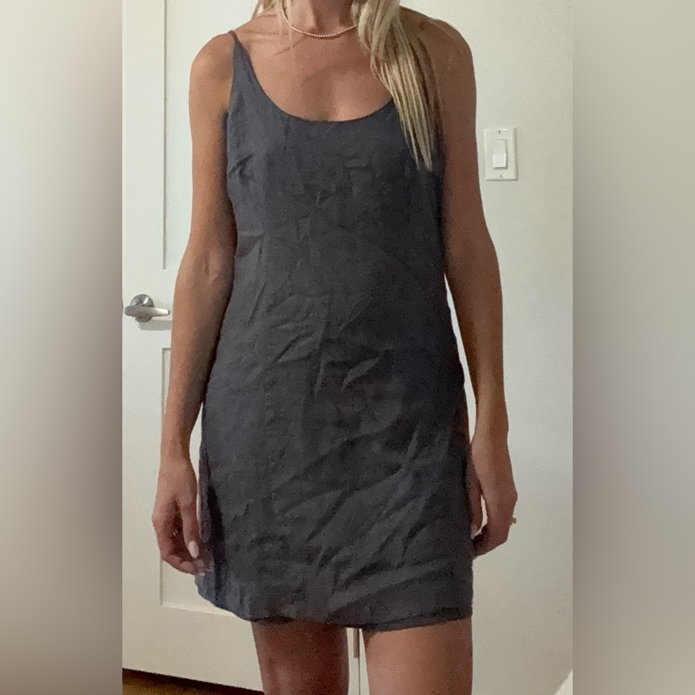Linen Dress in Charcoal